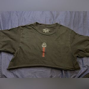 Black crop top with cute and simple design.